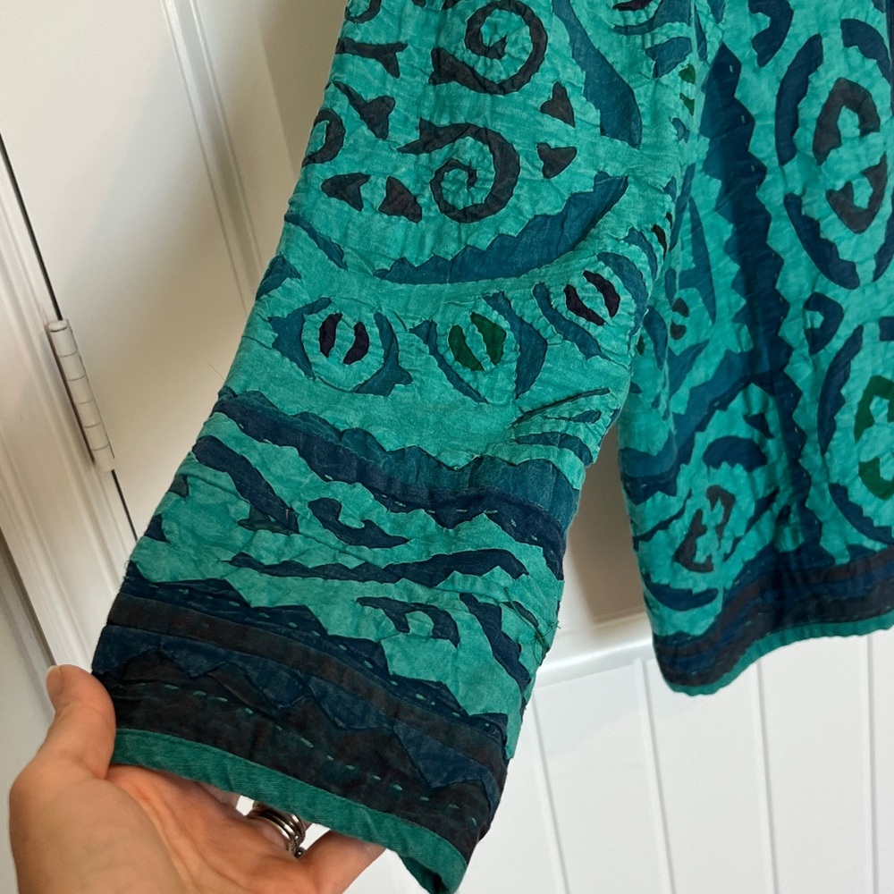 The Territory Ahead Vintage, Quilted, Appliqué Jacket with wood buttons - Sz XL - Picture 3 of 12